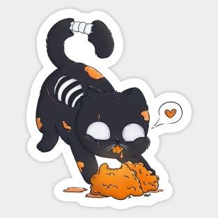 Zombie Cat Eating Brain Sticker